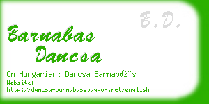 barnabas dancsa business card